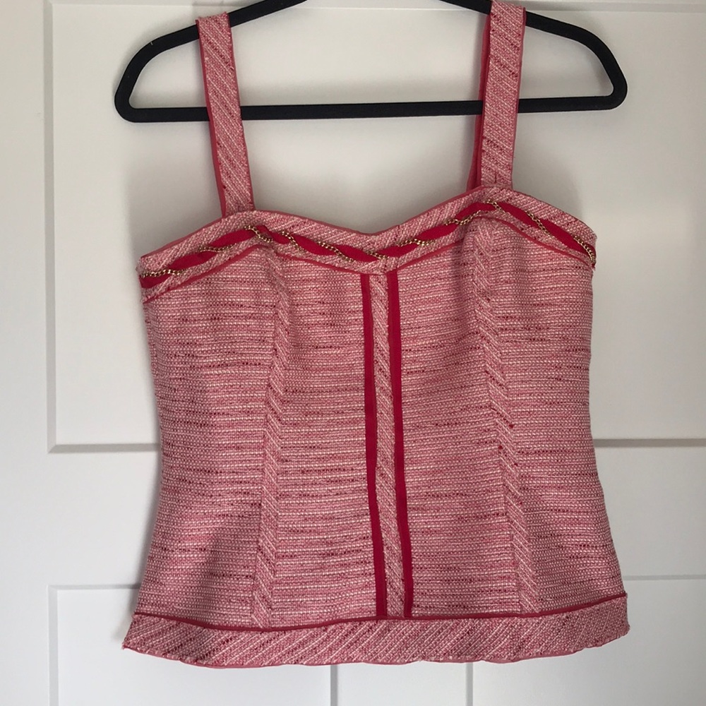 White House Black Market Tweed Coral Bustier